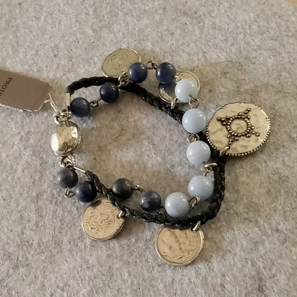 J. Jill Blue and Silver Beaded Charm Bracelet - Picture 11 of 11